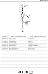 KLUDI DECUS Bidet-Einhandmischer mit Ablaufgarnitur – Chrom, 1-Loch-Montage, Keramik-Kartusche