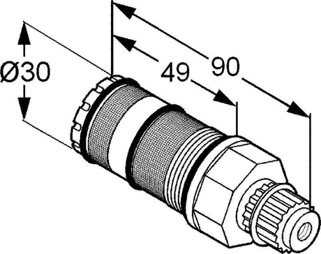 KLUDI Ersatzteil 56996 Temperaturregeleinheit UP – Für Unterputz-Thermostatarmaturen, Messing, DIN EN 1111