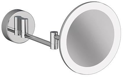 KLUDI VELA R LED-Kosmetikspiegel mit Wandhalterung, 3-fach Vergrößerung, chrom