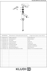KLUDI ZENTA SL Waschtisch-Einhandhebelmischer 100 mm SmartStart ohne Ablaufgarnitur Chrom