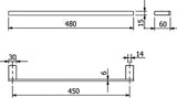 KLUDI VELA C Handtuchhalter 450 mm mattschwarz – Wandmontage, verdeckte Befestigung, Stahl