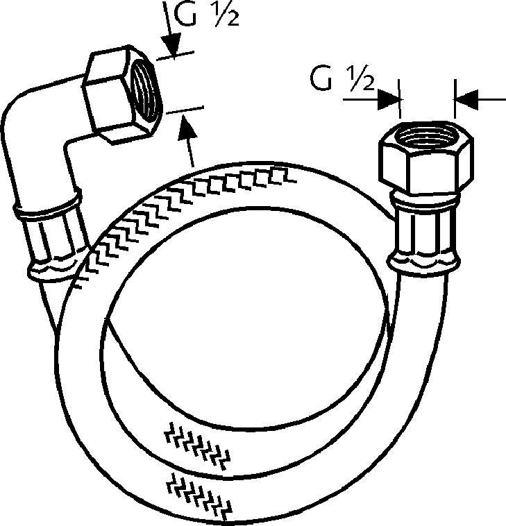 KLUDI ROTEXA Nirosta-Druckschlauch 600 mm – G 1/2 x G 1/2, W270, für Trinkwassererwärmer