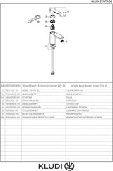 KLUDI ZENTA SL Waschtisch-Einhandhebelmischer 100 mm SmartStart ohne Ablaufgarnitur Chrom