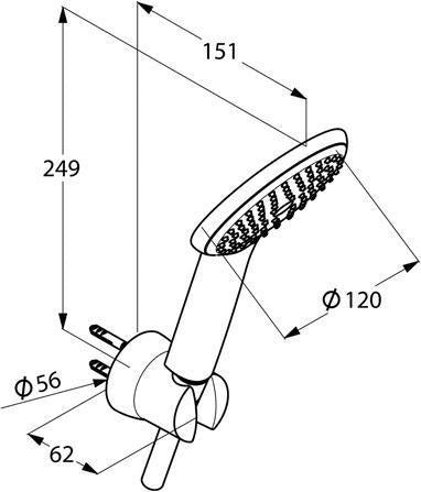 KLUDI FRESHLINE Wannen-Brause-Set 1S mit Schlauch weiß/chrom – Handbrause mit Antikalksystem