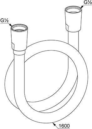 KLUDI SUPARAFLEX Brauseschlauch L Metalleffekt, konische Muttern, mattweiß, 1600 mm