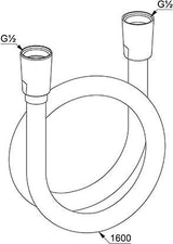 KLUDI SUPARAFLEX Brauseschlauch L Metalleffekt, konische Muttern, mattweiß, 1600 mm