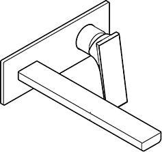 KLUDI DECUS 2-Loch-Wand-Einhandmischer 240 mm mattschwarz – Feinbau-Set