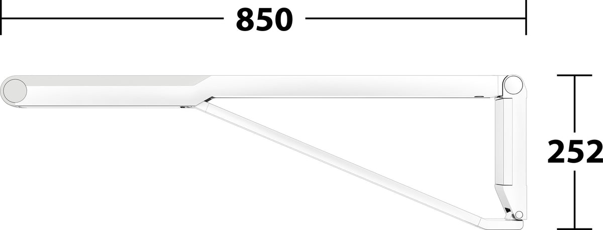 KEUCO AXESS Stützklappgriff WC 700 mm silber-eloxiert/schwarz – Wandmontage