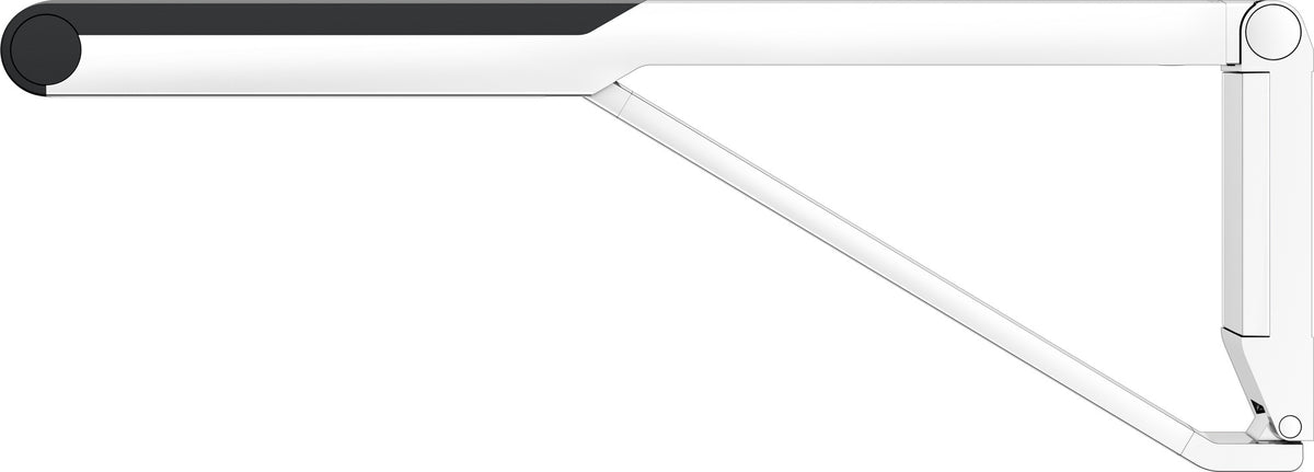 KEUCO AXESS Stützklappgriff WC 700 mm silber-eloxiert/schwarz – Wandmontage