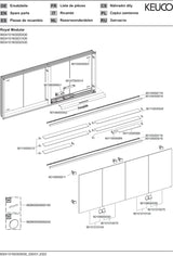 KEUCO Royal Modular 2.0 Spiegelschrank, beleuchtet, Wandeinbau, 1600 mm, silber-eloxiert