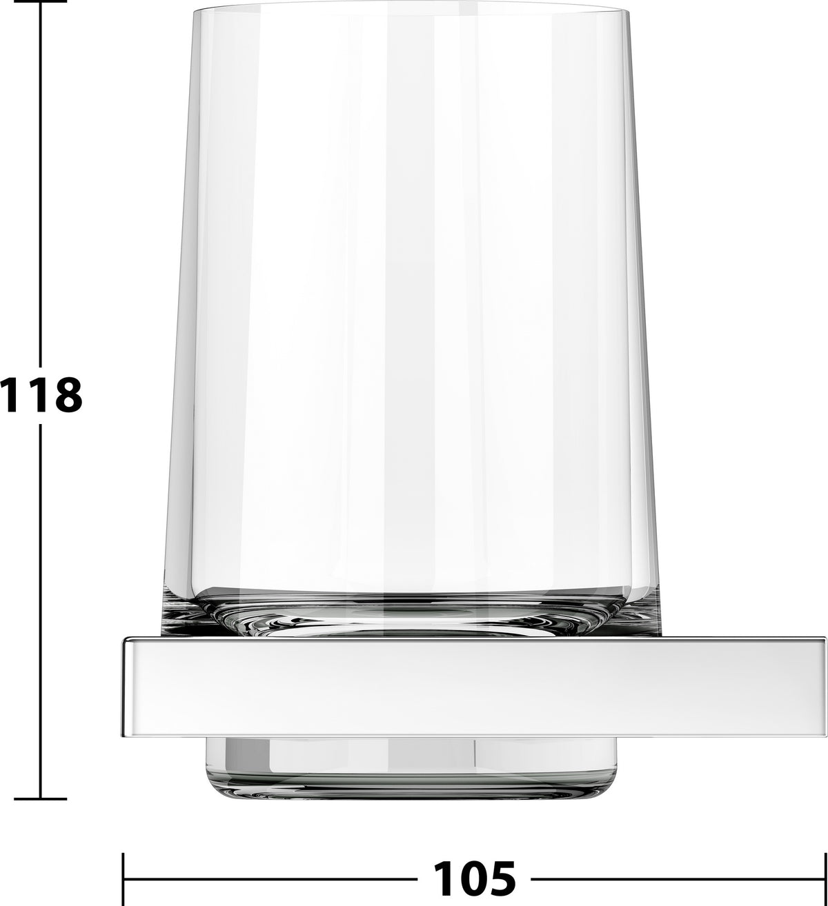 KEUCO Edition 11 Glashalter mit Echtkristall-Glas, verchromt – Wandmontage