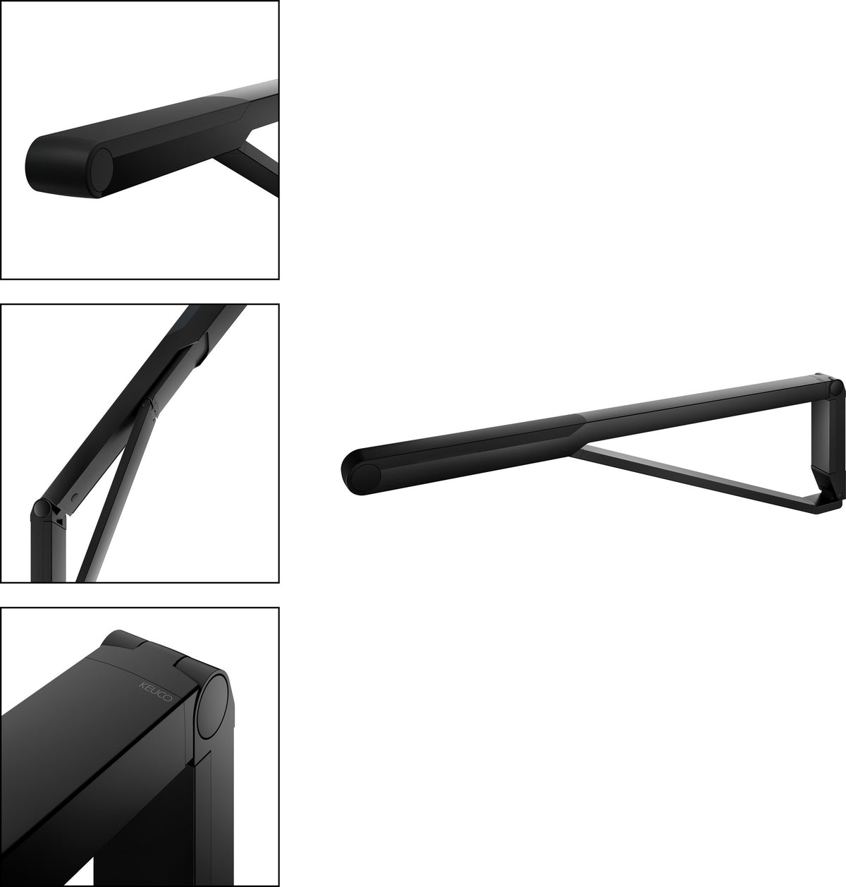 KEUCO AXESS Stützklappgriff WC 700 mm silber-eloxiert/schwarz – Wandmontage