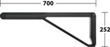 KEUCO AXESS Stützklappgriff WC 700 mm silber-eloxiert/schwarz – Wandmontage