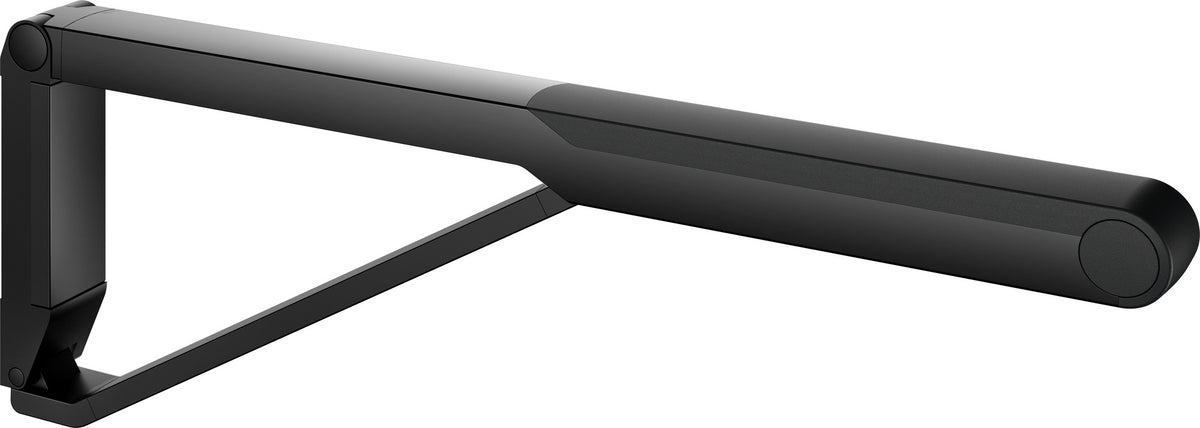 KEUCO AXESS Stützklappgriff WC 700 mm silber-eloxiert/schwarz – Wandmontage