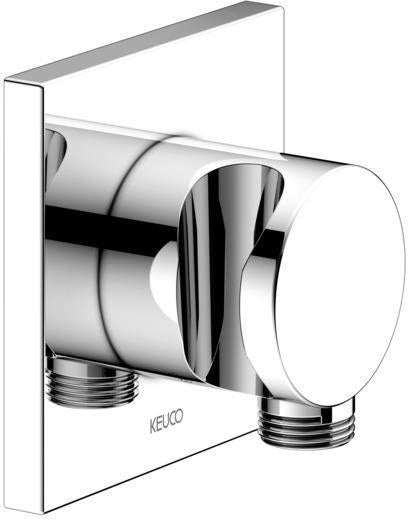 KEUCO IXMO Schlauchanschluss 59592 mit Brausehalter, rund, verchromt