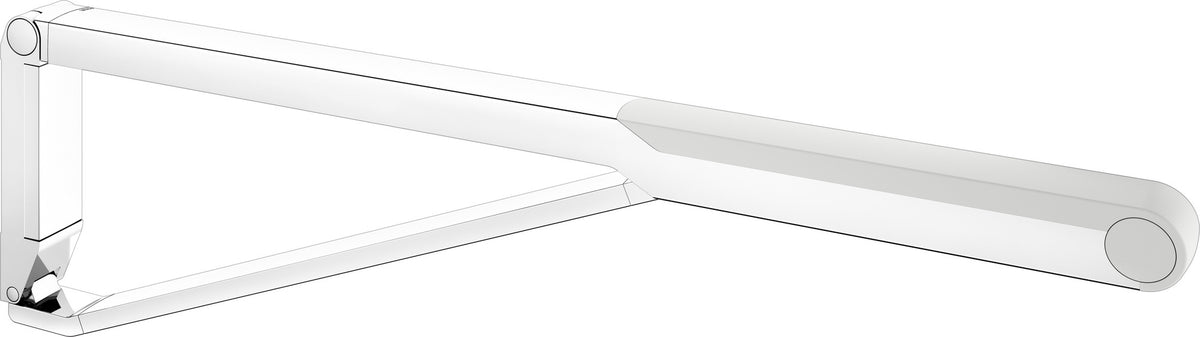 KEUCO AXESS Stützklappgriff WC 700 mm silber-eloxiert/schwarz – Wandmontage