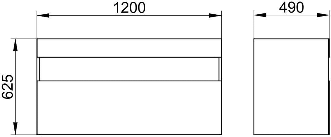 KEUCO STAGELINE Waschtischunterbau 1200 mm cashmere mit Auszug – Wandmontage, ESG-Front
