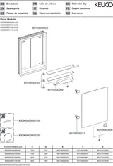 KEUCO Royal Modular 2.0 Spiegelschrank 500 mm, unbeleuchtet, Wandeinbau, silber-eloxiert