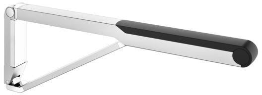 KEUCO AXESS Stützklappgriff WC 700 mm silber-eloxiert/schwarz – Wandmontage