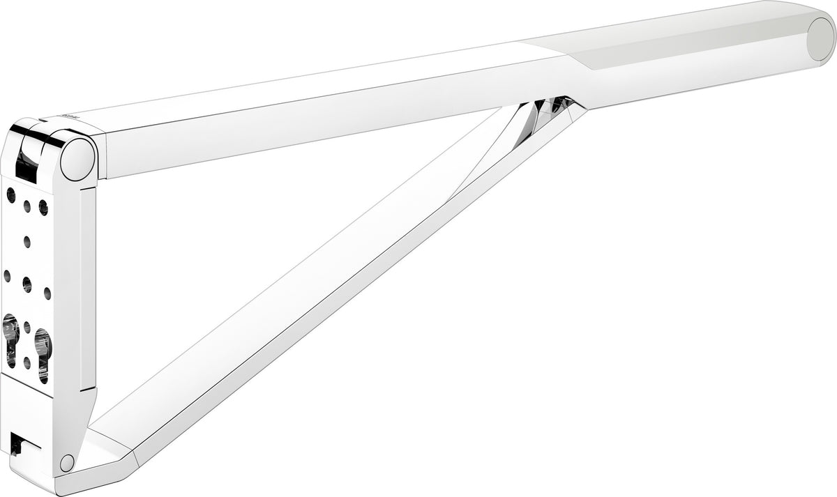 KEUCO AXESS Stützklappgriff WC 700 mm silber-eloxiert/schwarz – Wandmontage