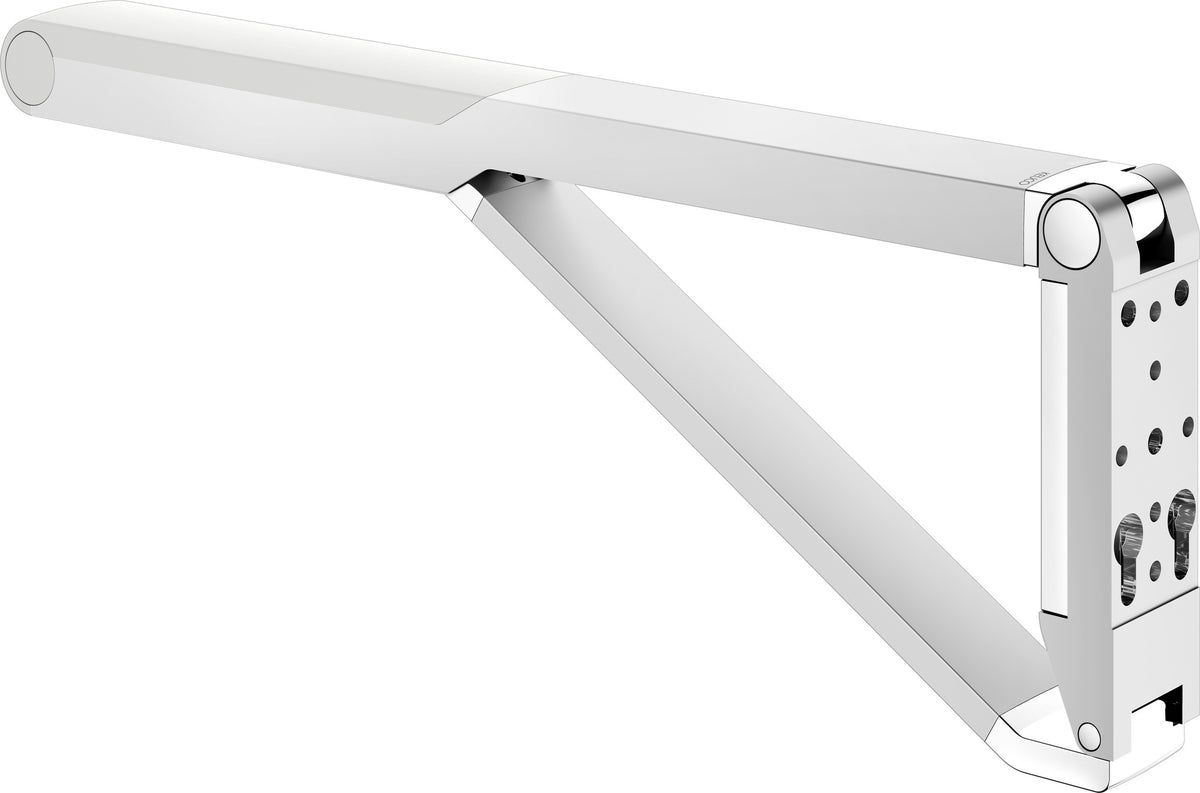 KEUCO AXESS Stützklappgriff WC 700 mm silber-eloxiert/schwarz – Wandmontage