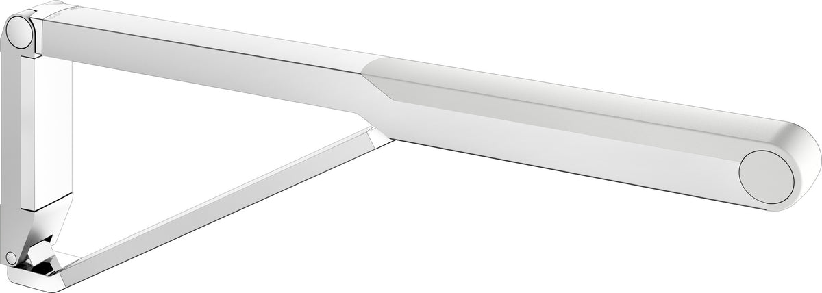 KEUCO AXESS Stützklappgriff WC 700 mm silber-eloxiert/schwarz – Wandmontage