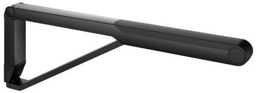 KEUCO AXESS Stützklappgriff WC 700 mm silber-eloxiert/schwarz – Wandmontage