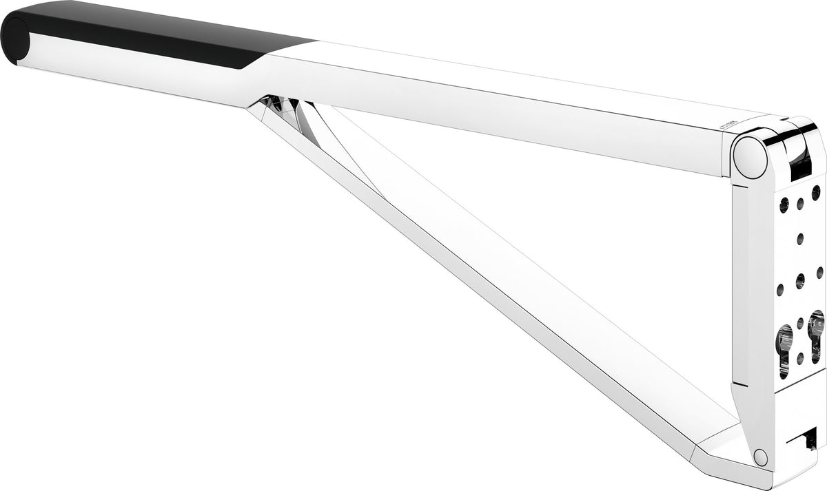 KEUCO AXESS Stützklappgriff WC 700 mm silber-eloxiert/schwarz – Wandmontage
