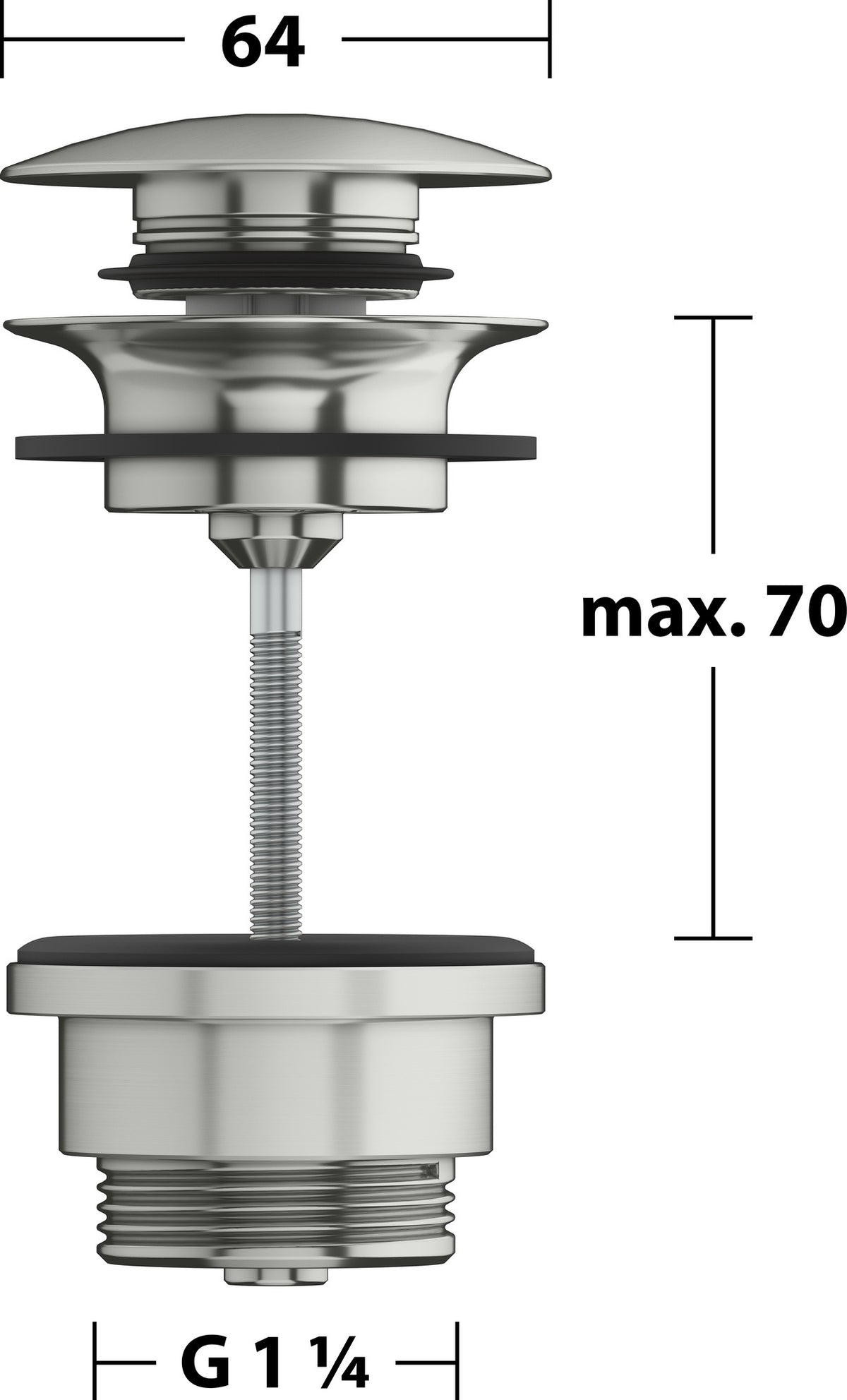 KEUCO Ablaufgarnitur Push-Open G 1 1/4 verchromt – Armaturenzubehör 59902
