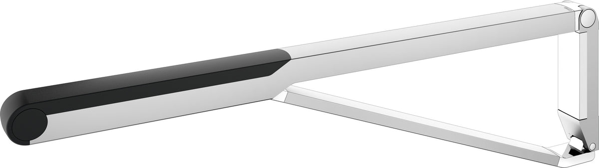 KEUCO AXESS Stützklappgriff WC 700 mm silber-eloxiert/schwarz – Wandmontage