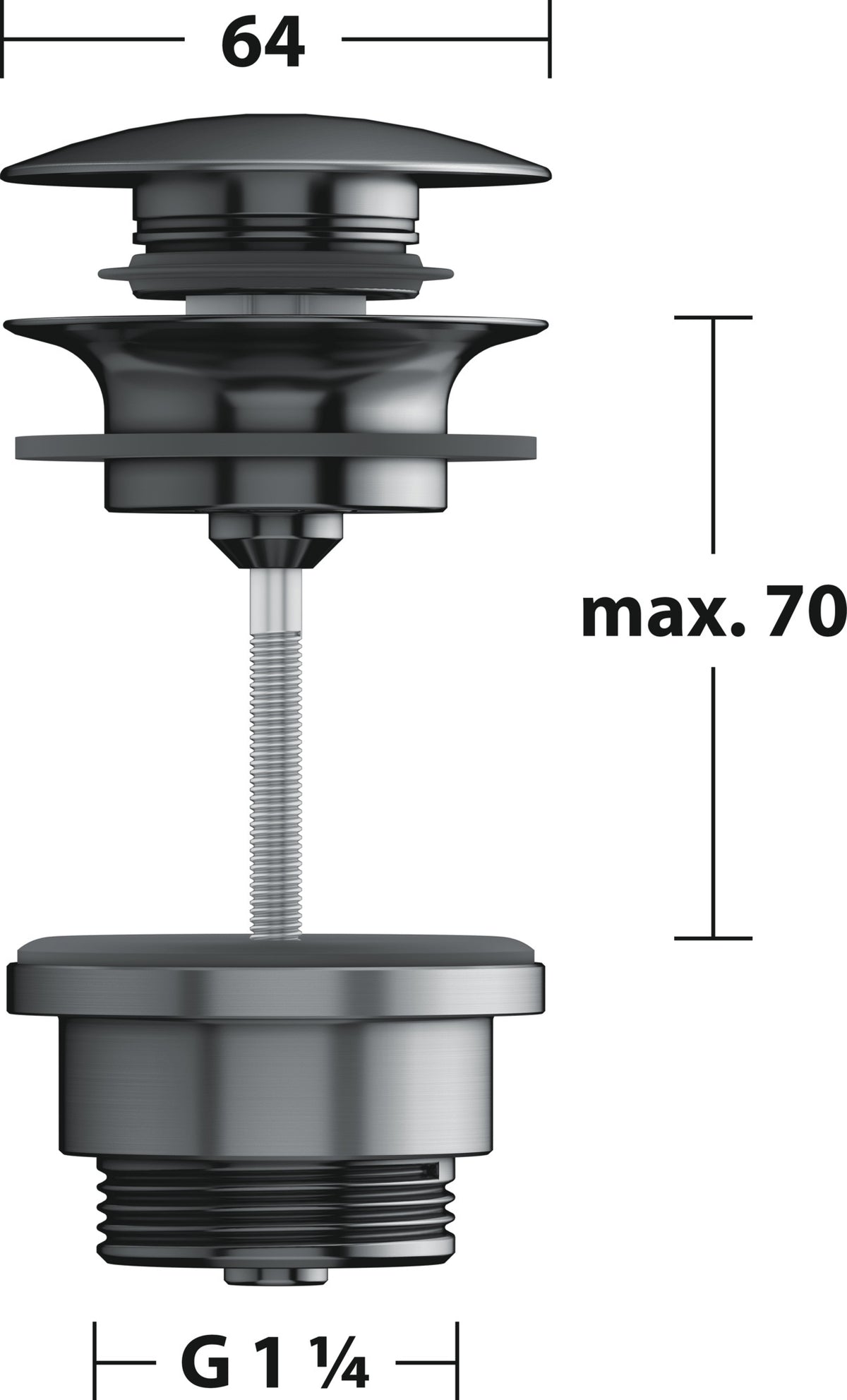 KEUCO Ablaufgarnitur Push-Open G 1 1/4 verchromt – Armaturenzubehör 59902