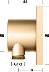 KEUCO IXMO Schlauchanschluss 59592 mit Brausehalter, rund, verchromt