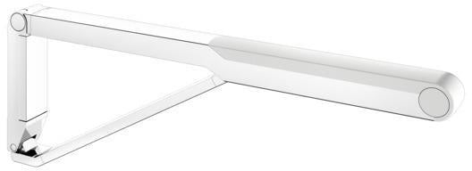 KEUCO AXESS Stützklappgriff WC 700 mm silber-eloxiert/schwarz – Wandmontage