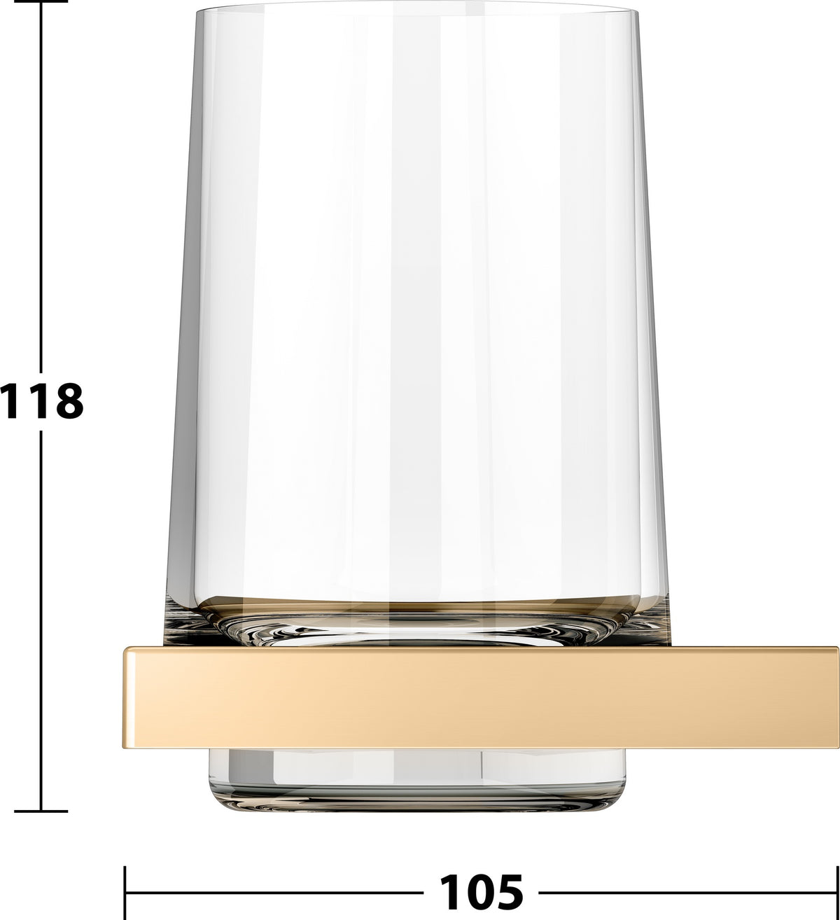 KEUCO Edition 11 Glashalter mit Echtkristall-Glas, verchromt – Wandmontage