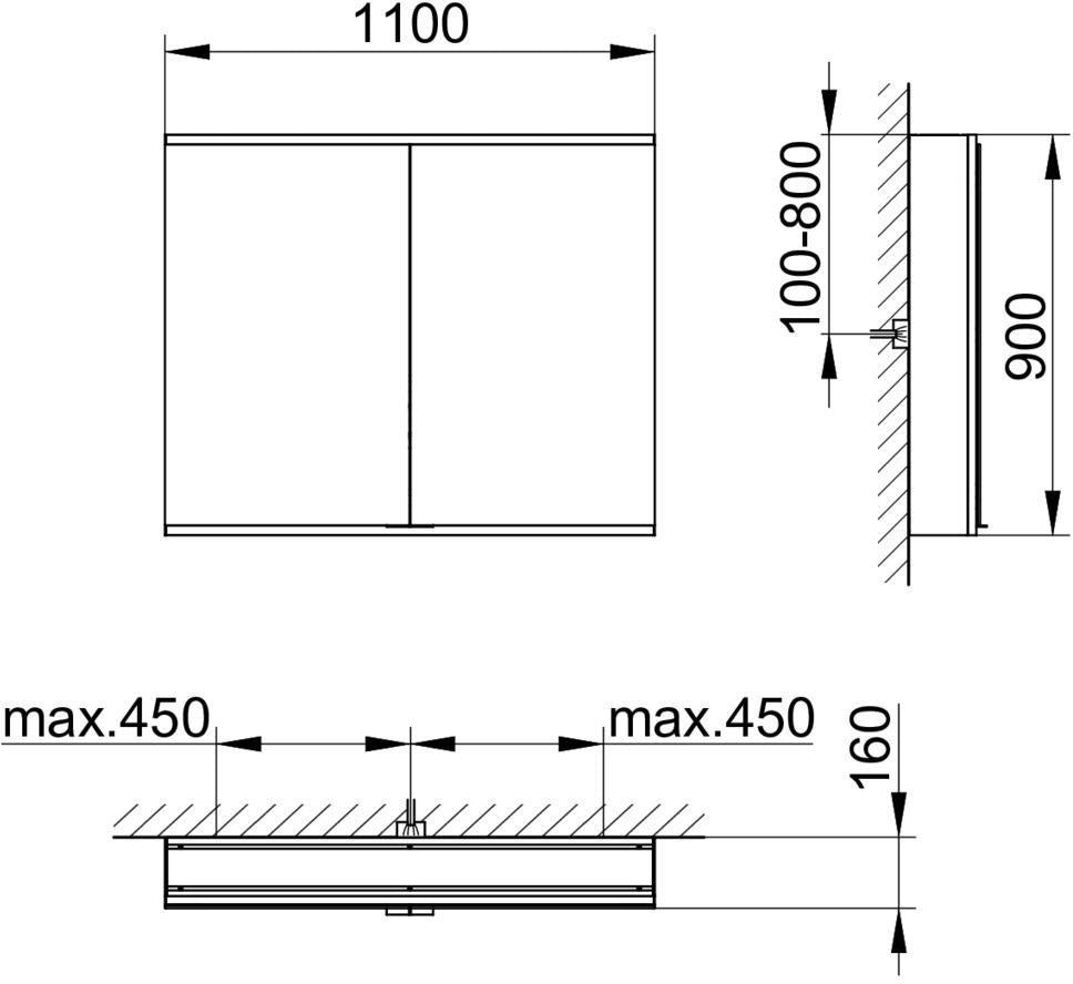 KEUCO Royal Modular 2.0 Spiegelschrank, unbeleuchtet, 600 x 900 x 160 mm, silber-eloxiert, 2 Türen, ohne Steckdose
