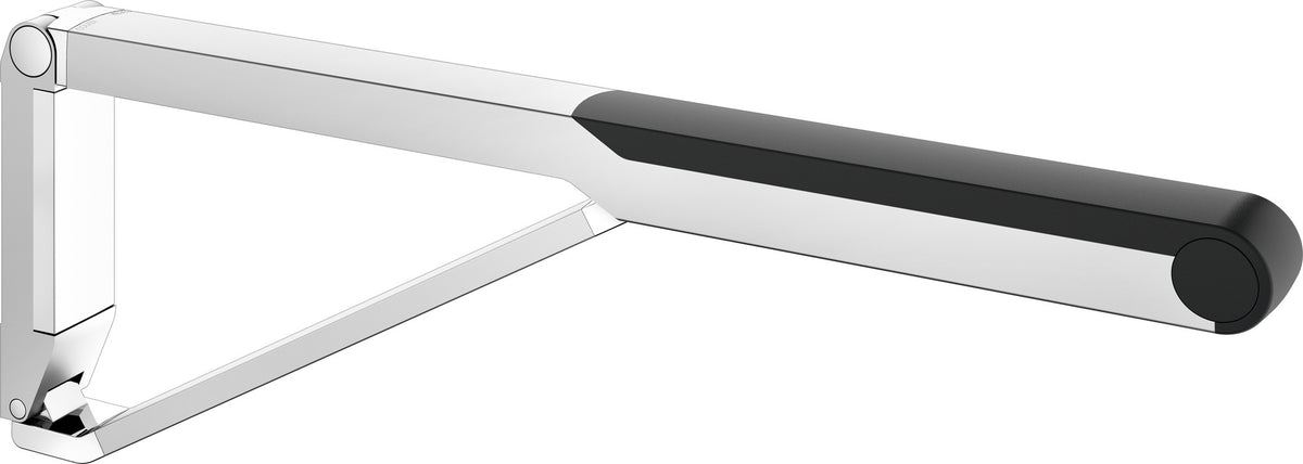 KEUCO AXESS Stützklappgriff WC 700 mm silber-eloxiert/schwarz – Wandmontage