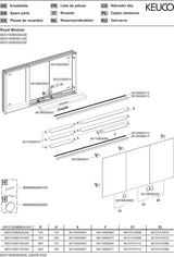 KEUCO Royal Modular 2.0 Spiegelschrank beleuchtet 900 mm, Wandeinbau, 2 Steckdosen, silber-eloxiert