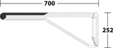 KEUCO AXESS Stützklappgriff WC 700 mm silber-eloxiert/schwarz – Wandmontage