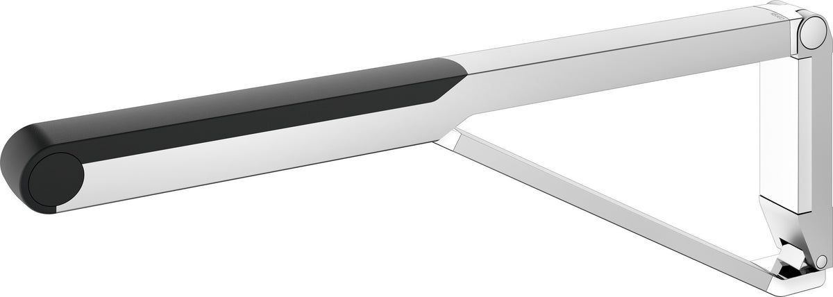 KEUCO AXESS Stützklappgriff WC 700 mm silber-eloxiert/schwarz – Wandmontage