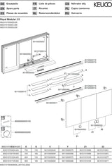 KEUCO Royal Modular 2.0 Spiegelschrank beleuchtet 900 mm, Wandeinbau, 2 Steckdosen, silber-eloxiert