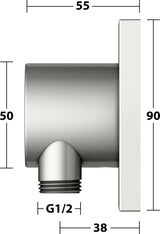 KEUCO IXMO Schlauchanschluss 59592 mit Brausehalter, rund, verchromt
