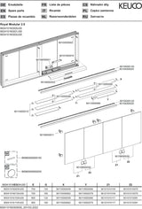 KEUCO Royal Modular 2.0 Spiegelschrank, beleuchtet, Wandeinbau, 1600 mm, silber-eloxiert