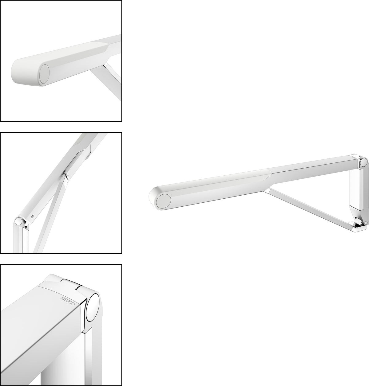 KEUCO AXESS Stützklappgriff WC 700 mm silber-eloxiert/schwarz – Wandmontage