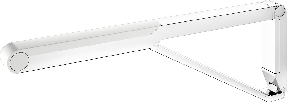 KEUCO AXESS Stützklappgriff WC 700 mm silber-eloxiert/schwarz – Wandmontage