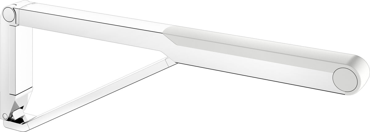 KEUCO AXESS Stützklappgriff WC 700 mm silber-eloxiert/schwarz – Wandmontage