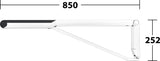 KEUCO AXESS Stützklappgriff WC 700 mm silber-eloxiert/schwarz – Wandmontage