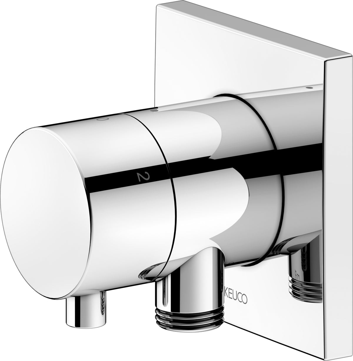 KEUCO IXMO Comfort 3-Wege-Ab- und Umstellventil, rund, verchromt – Unterputz