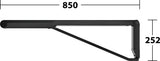 KEUCO AXESS Stützklappgriff WC 700 mm silber-eloxiert/schwarz – Wandmontage