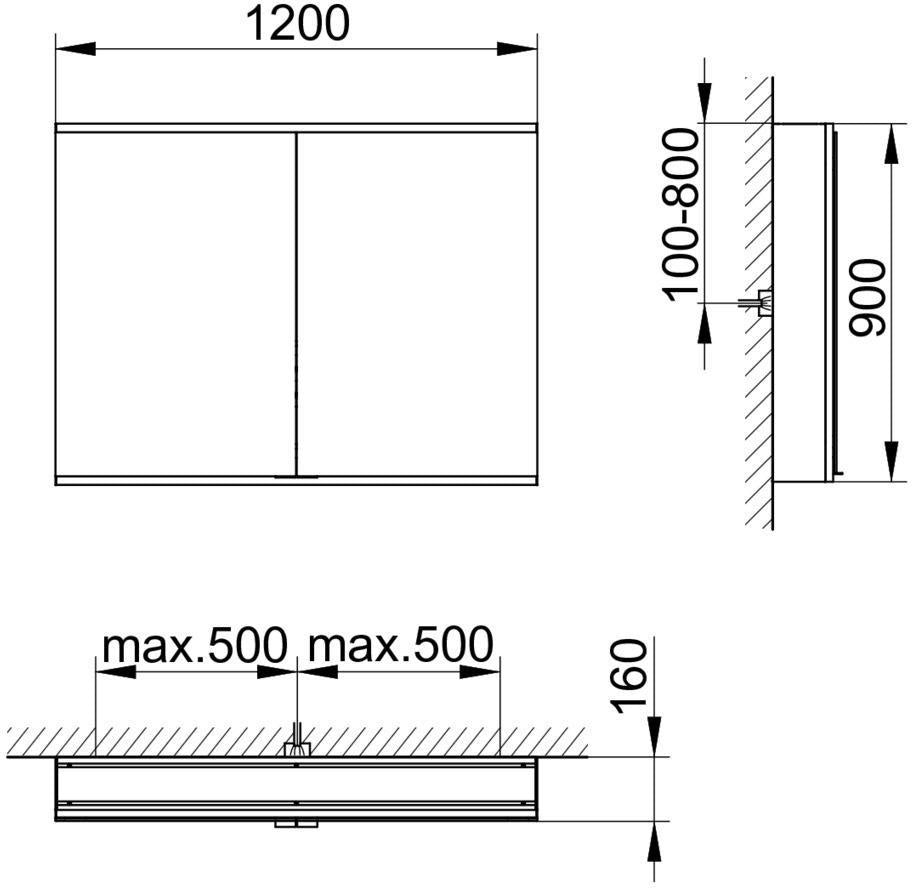 KEUCO Royal Modular 2.0 Spiegelschrank, unbeleuchtet, 600 x 900 x 160 mm, silber-eloxiert, 2 Türen, ohne Steckdose