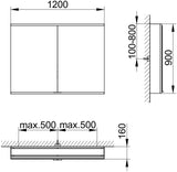 KEUCO Royal Modular 2.0 Spiegelschrank, unbeleuchtet, 600 x 900 x 160 mm, silber-eloxiert, 2 Türen, ohne Steckdose